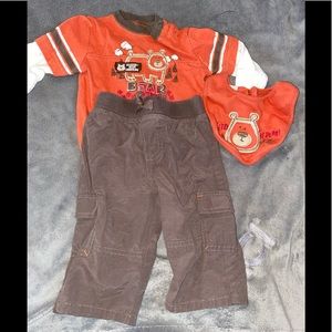 3-6 mos Sonoma 3 piece boy’s pants outfit